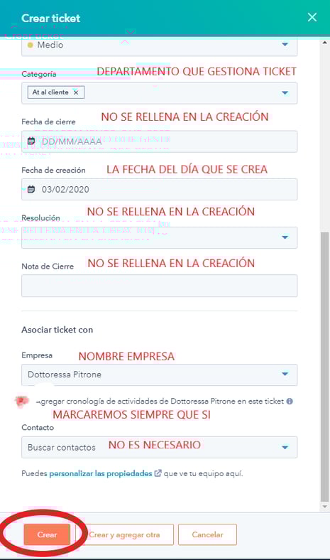 crear Ticket 2 de 2